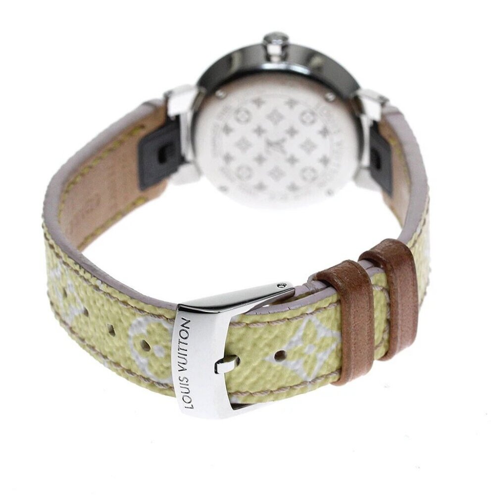 LOUIS VUITTON Tambour Slim MM QA146 8P diamond Quartz Ladies Watch - Picture 10 of 11